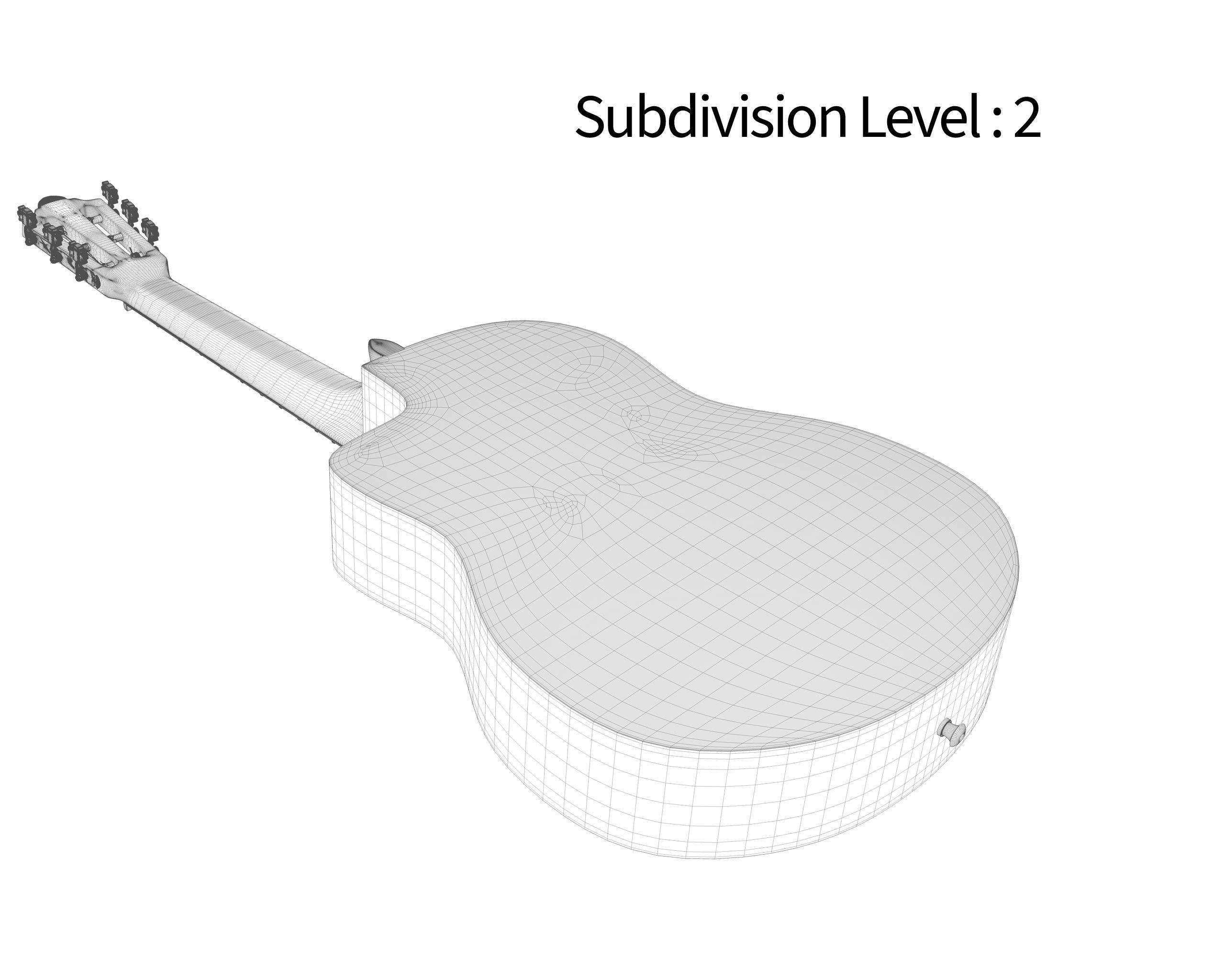 Classic Guitar Collection Low-poly 3D model_128