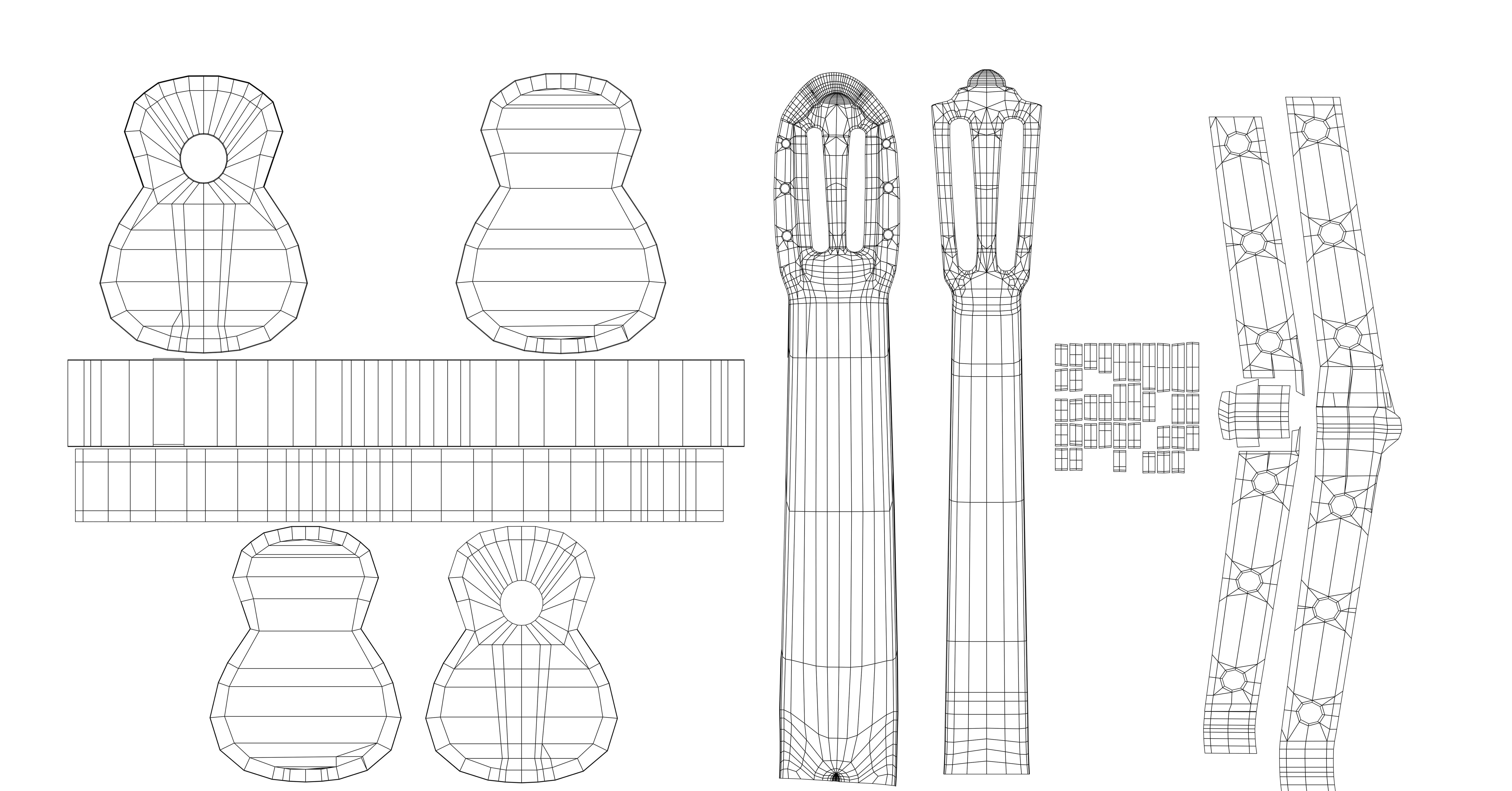 Classic Guitar Collection Low-poly 3D model_8