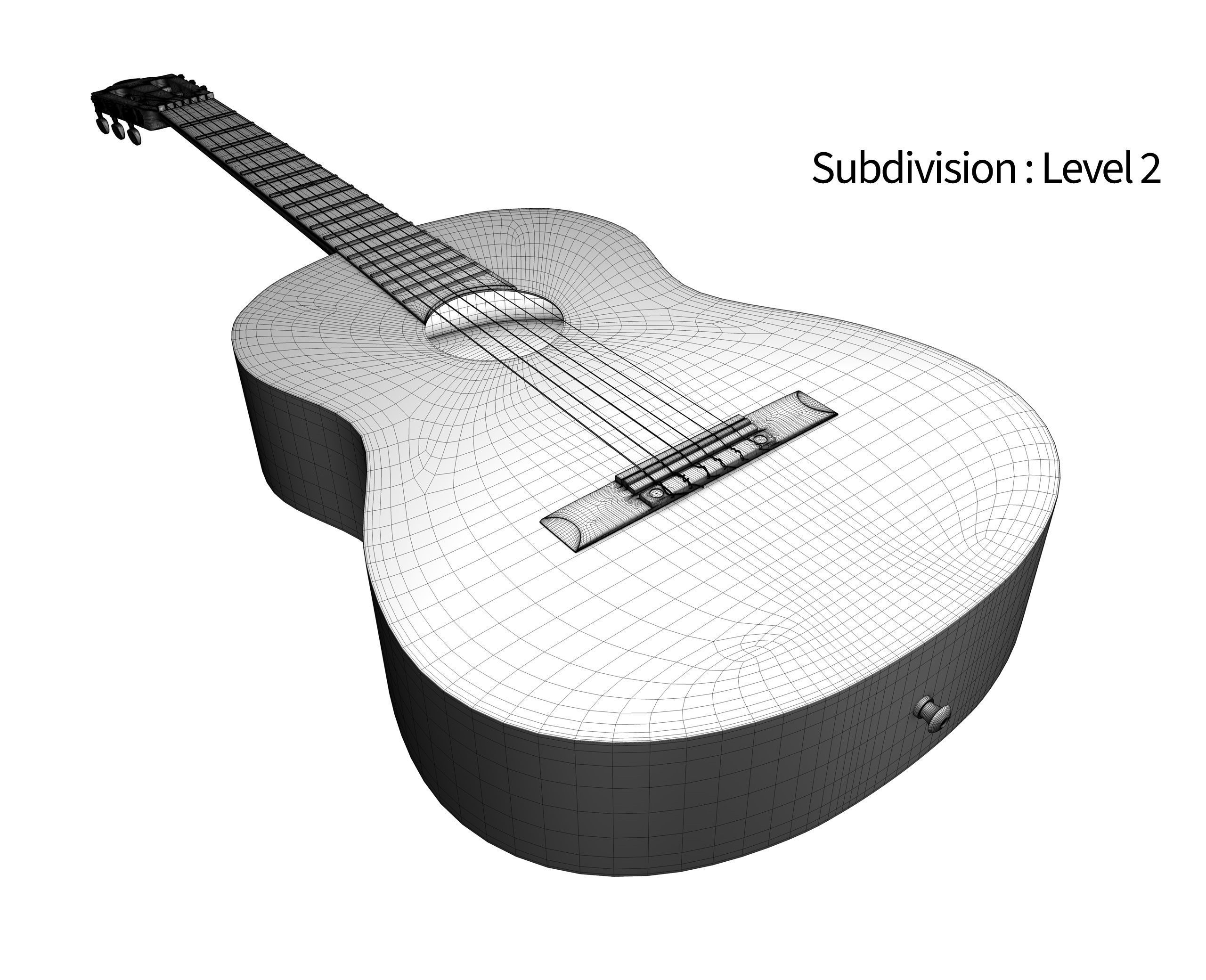 Classic Guitar Collection Low-poly 3D model_96