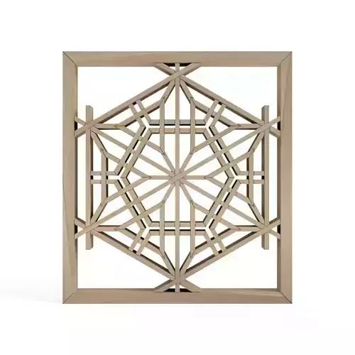 Bentenasanoha wooden panel with intricate design 3D print model