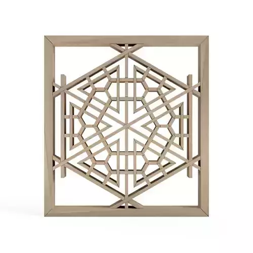 Bententawarakikko geometric design on wooden frame 3D print model