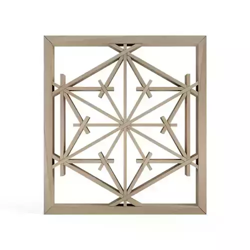 Tsunoasanoha wooden panel with geometric design 3D print model