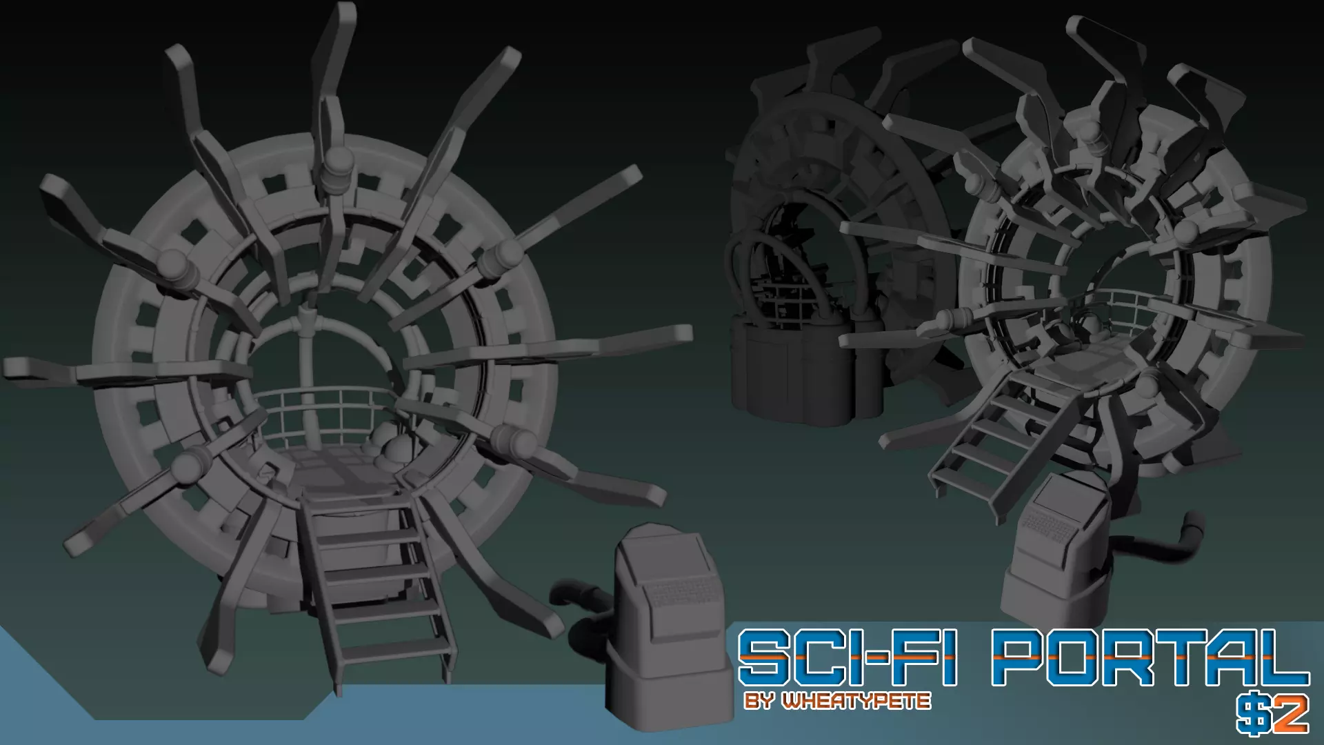 Just a rad little portal and control panel  3D model_0