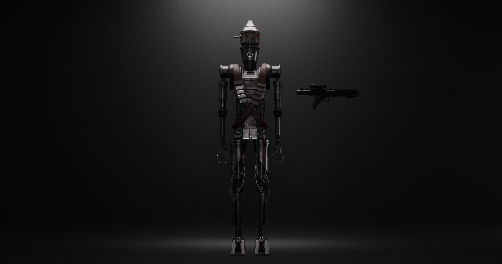 IG Assassin Droid and Blaster 3D model_3