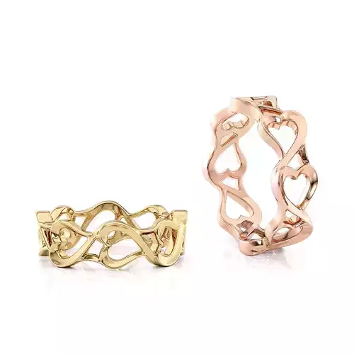 Jewelry Band Ring Heart Printable model 3D 3D print model
