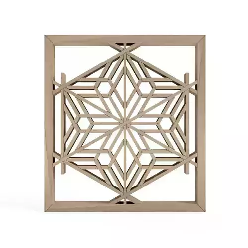 Yaesakurakikko wooden frame with geometric design 3D print model