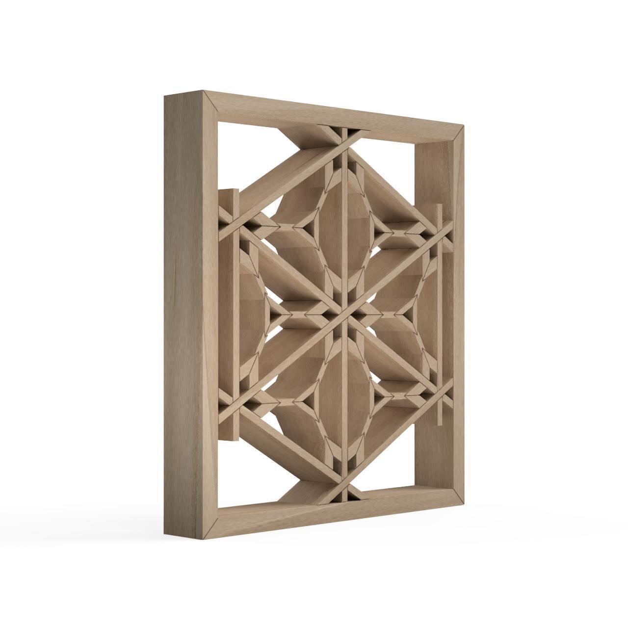 Kawariurahanakikko-part2 wooden panel with intricate design 3D print model_2