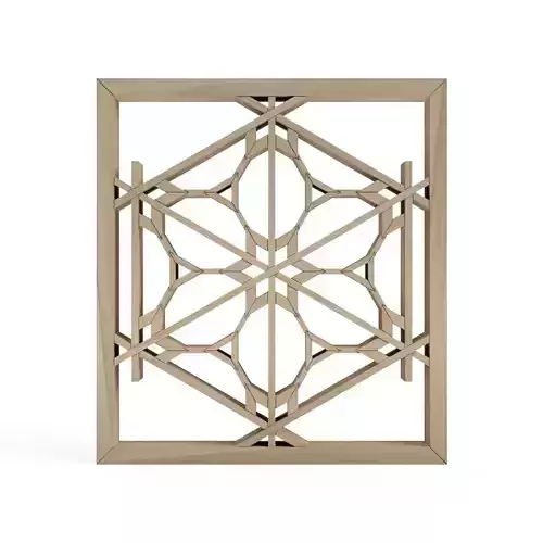 Kawariurahanakikko-part2 wooden panel with intricate design 3D print model