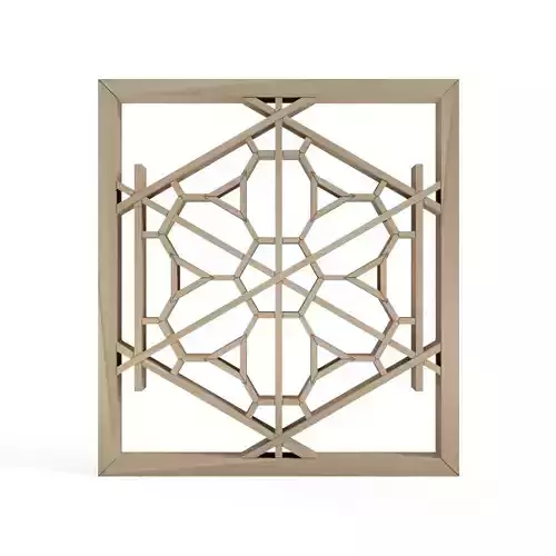 Kawariurahanakikko-part1 ornate wooden frame with geometric d... 3D print model