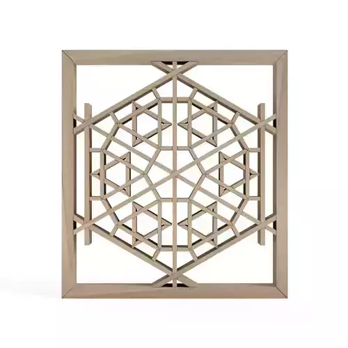 Yaewatsunagi wooden frame with intricate design 3D print model