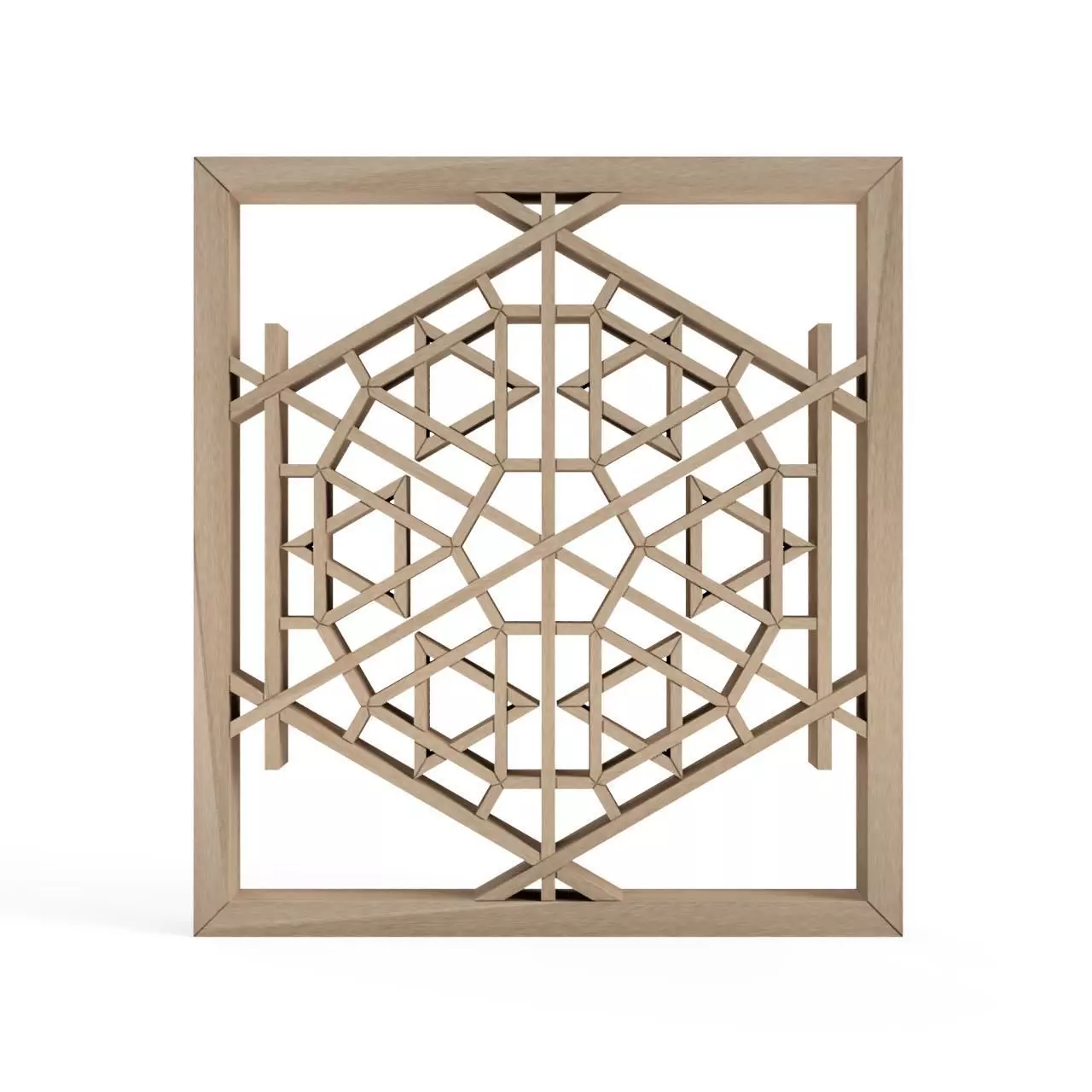 Yaewatsunagi wooden frame with intricate design 3D print model_0