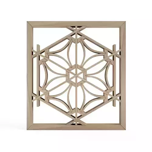 Sakurashippo wooden panel with intricate design 3D print model