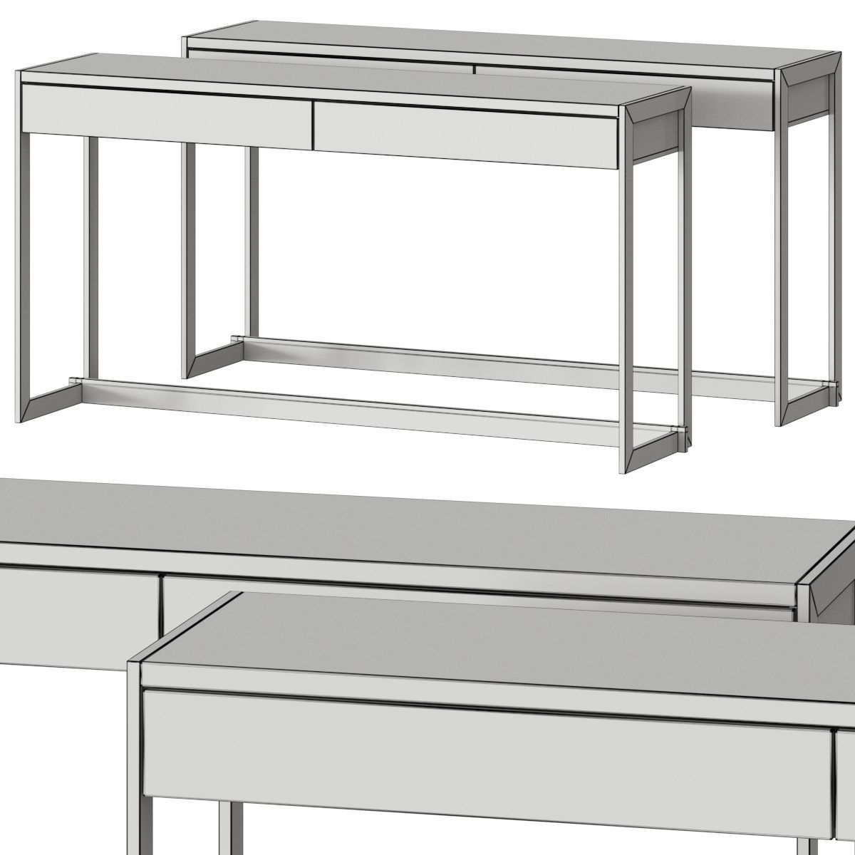 Stylish Club Manhattan Console Tables 3D model_1