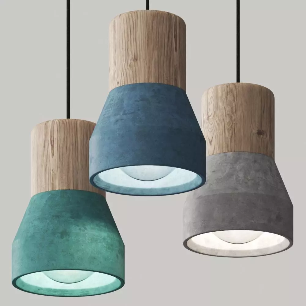 Specimen Editions Cement Wood Pendants 3D model