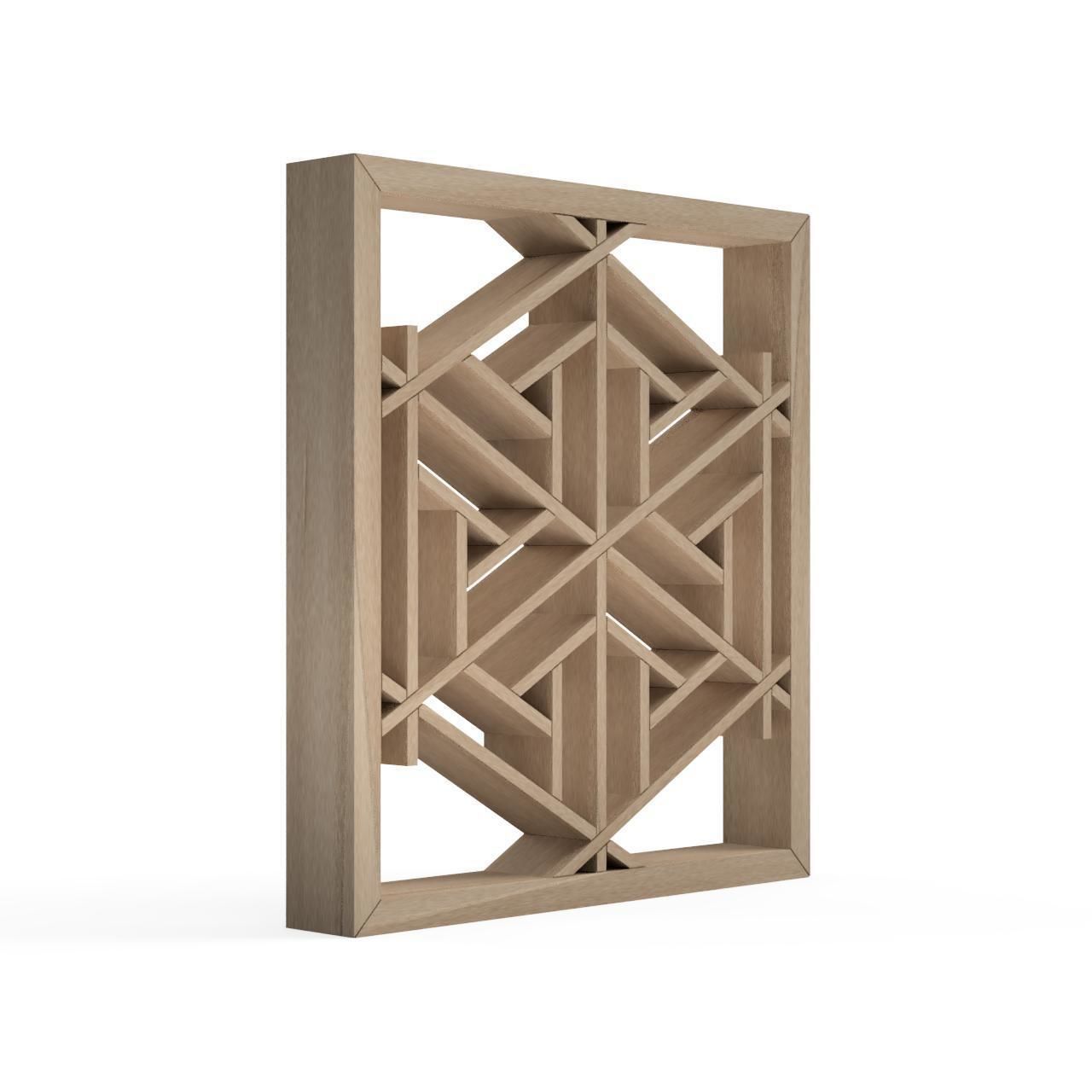 Bishamonkentsunagi geometric wall sconce 3D print model_2