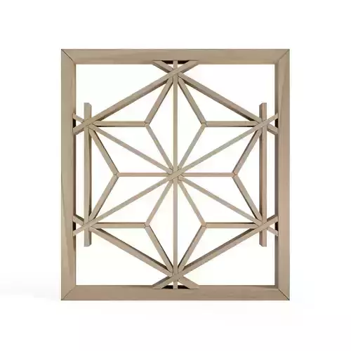 Asanoha wooden frame with geometric design 3D print model