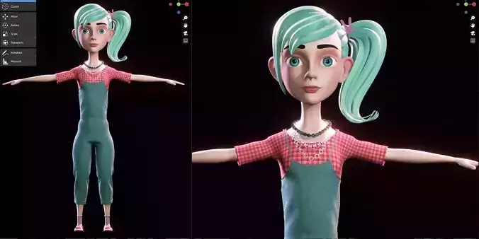 Stylized Character Girl - Blender Cycles And Eevee - Julie