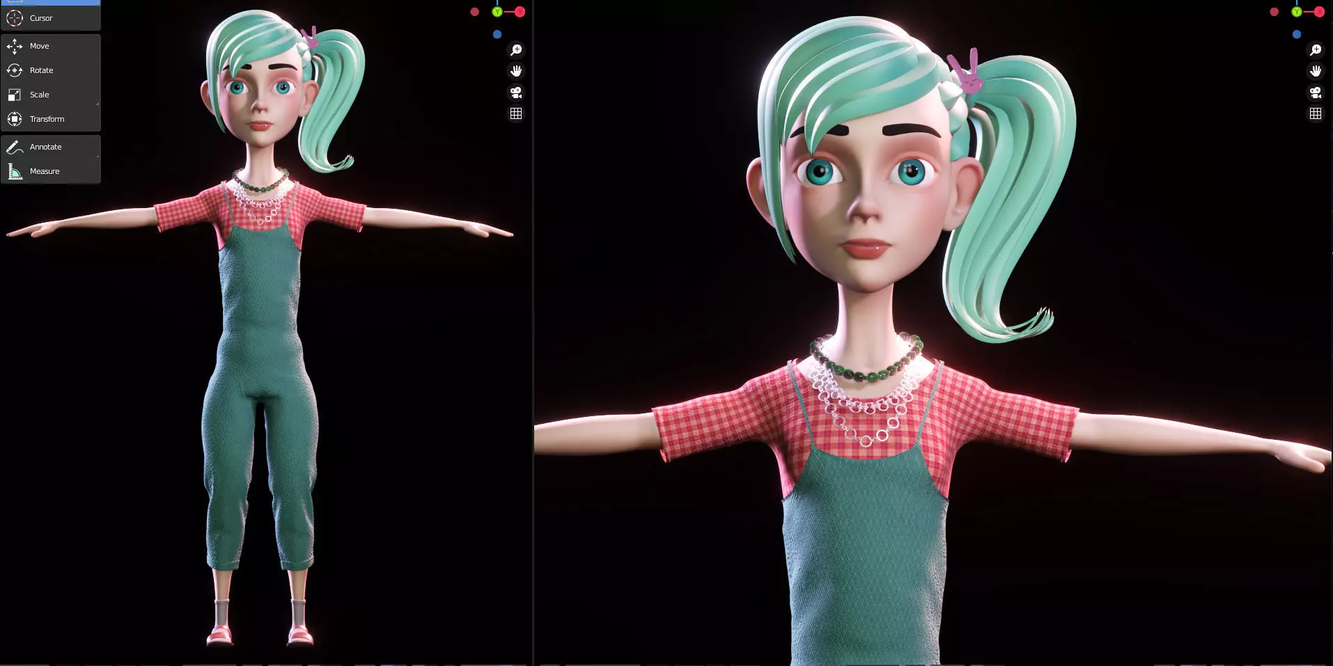 Stylized Character Girl - Blender Cycles And Eevee - Julie 3D model