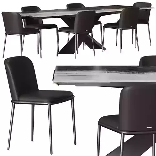 Cattelan Italia Magda Ml and Tyron Crystalart Dining Set