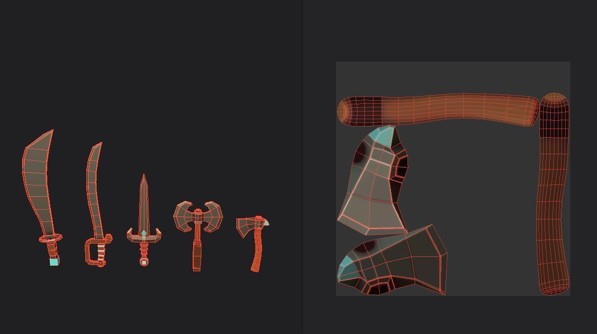 Knife Pack Low-poly 3D model_12