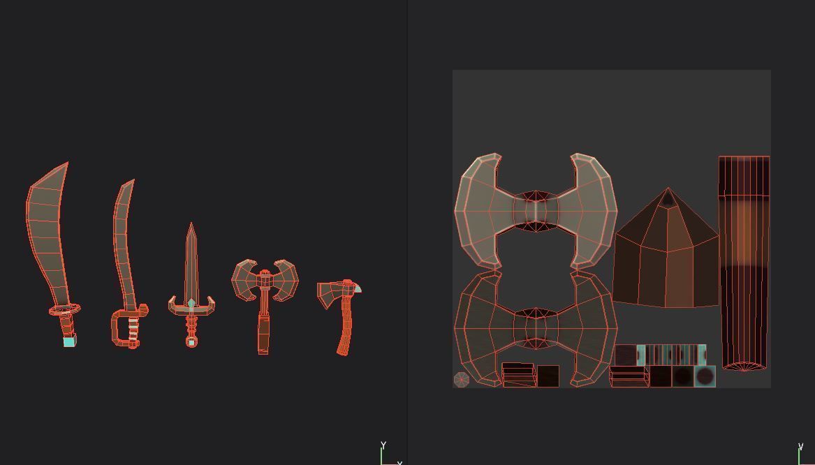 Knife Pack Low-poly 3D model_9