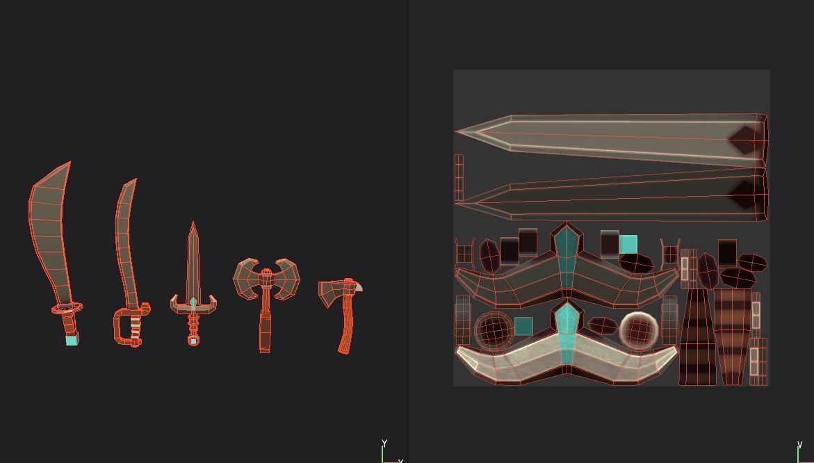 Knife Pack Low-poly 3D model_10