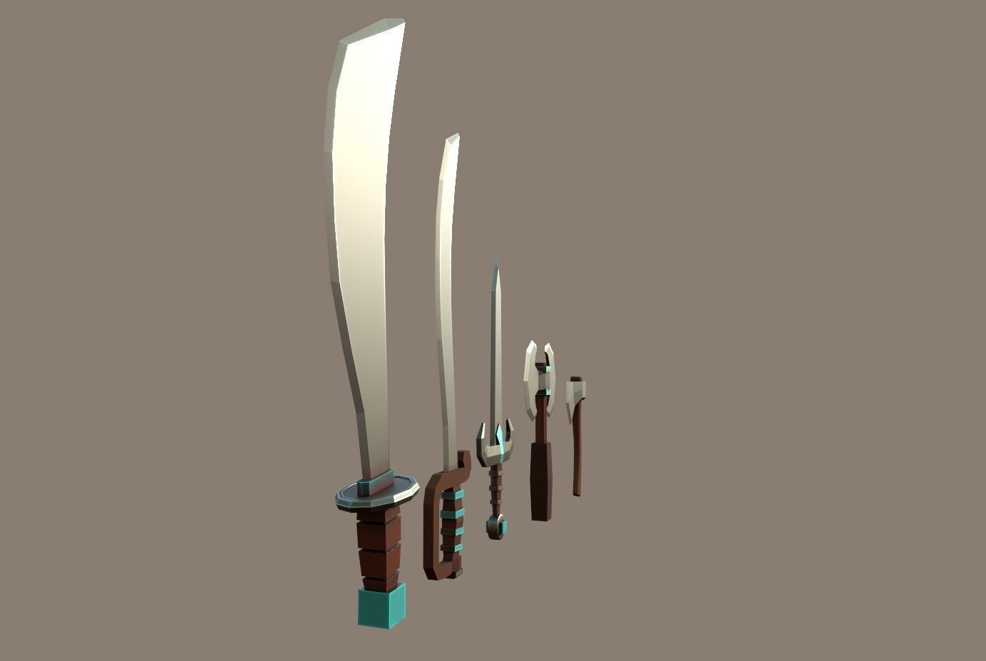 Knife Pack Low-poly 3D model_18