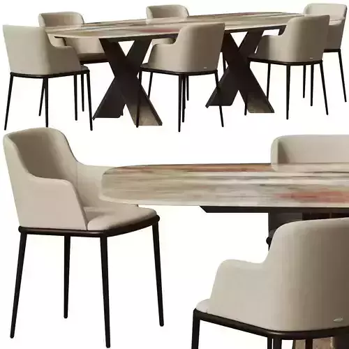 Cattelan Italia Madmax Crystalart and Magda Ml Dining Set