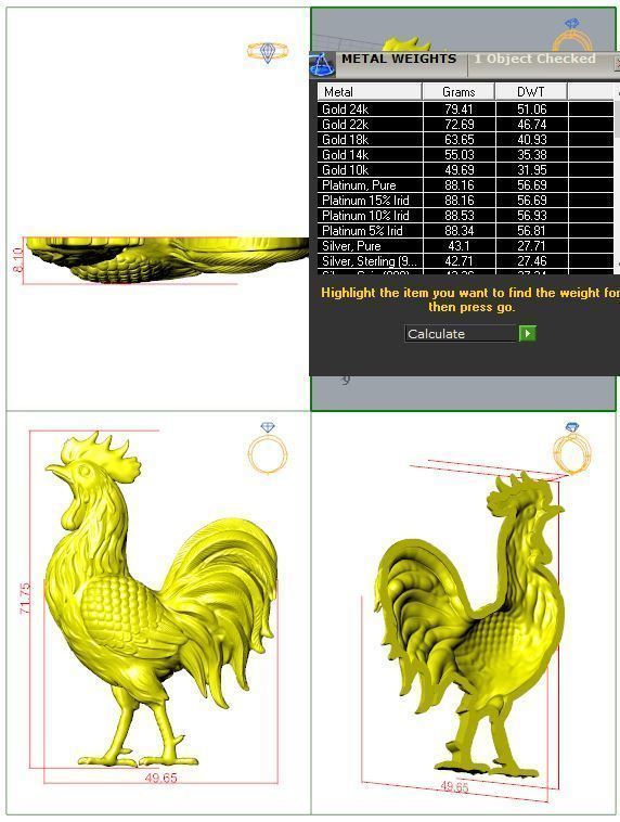 Rooster reliefs  3D Print model 3D print model_4