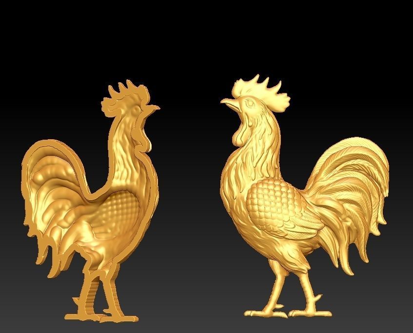 Rooster reliefs  3D Print model 3D print model_1