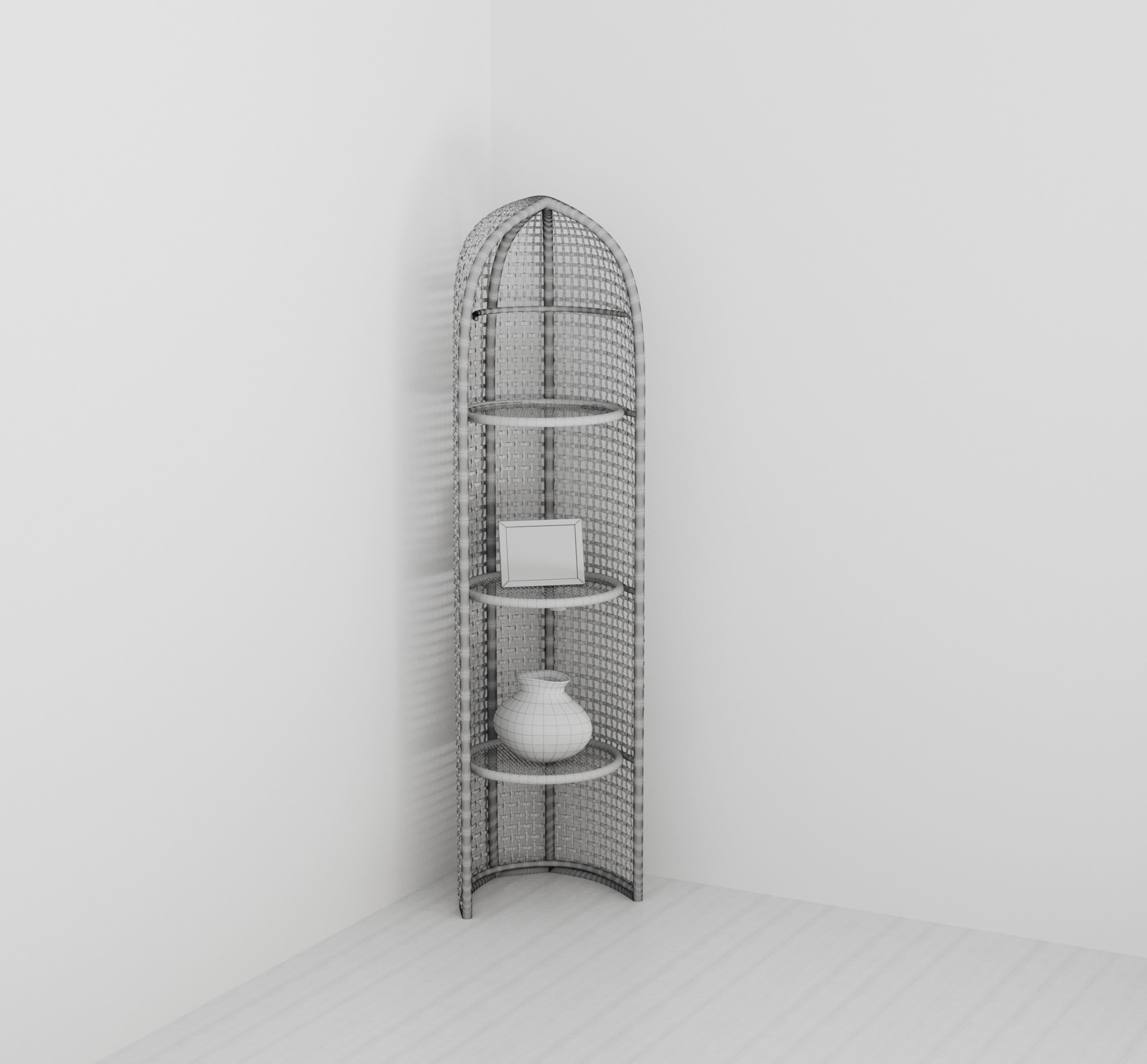 3 Tier Corner Shelf 3D model_4