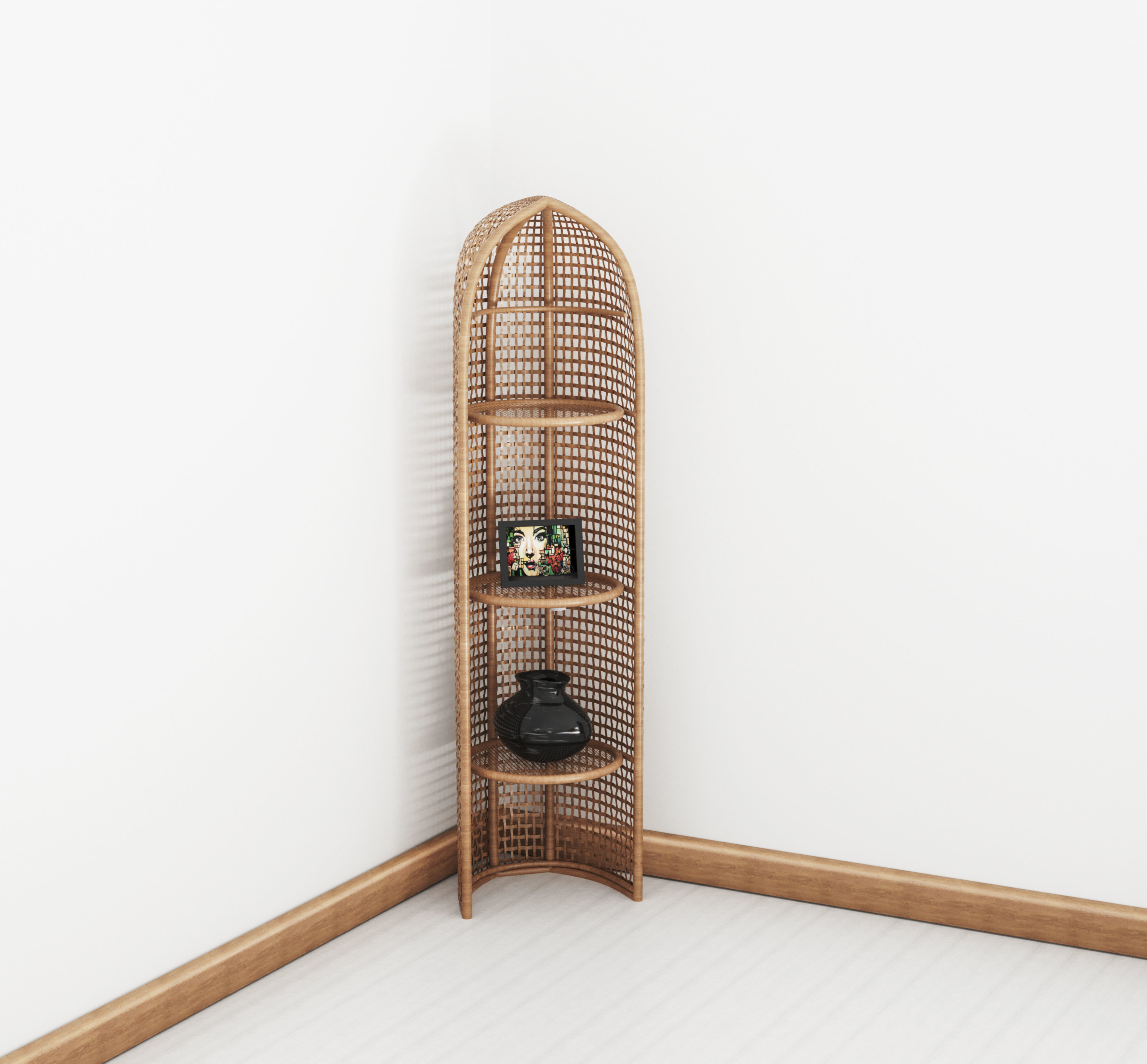 3 Tier Corner Shelf 3D model_1