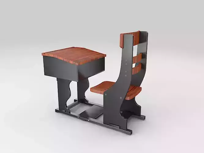 school desk vintage Free 3D model