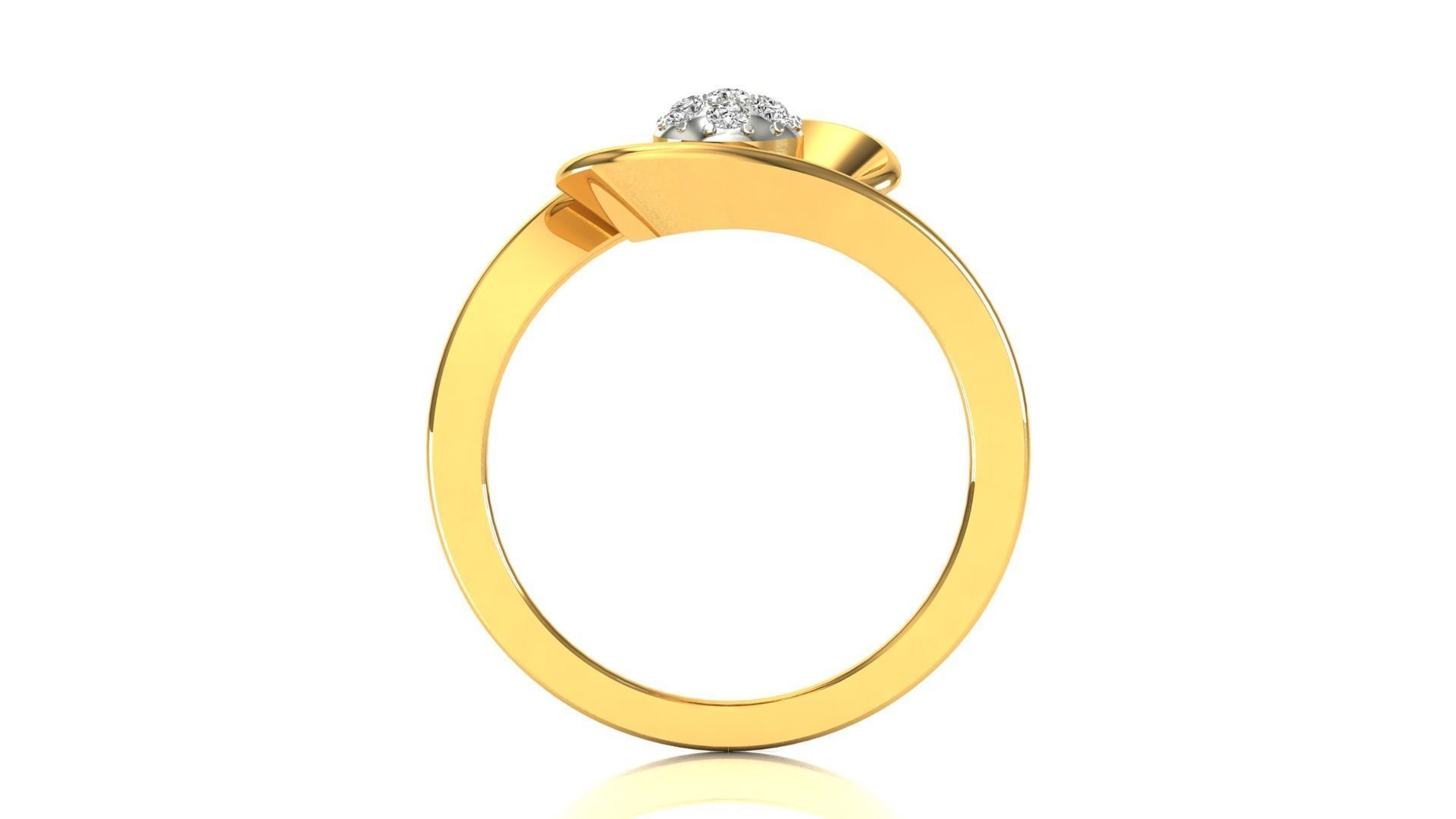 Ring-149 diamond ring in rose gold 3D print model_11