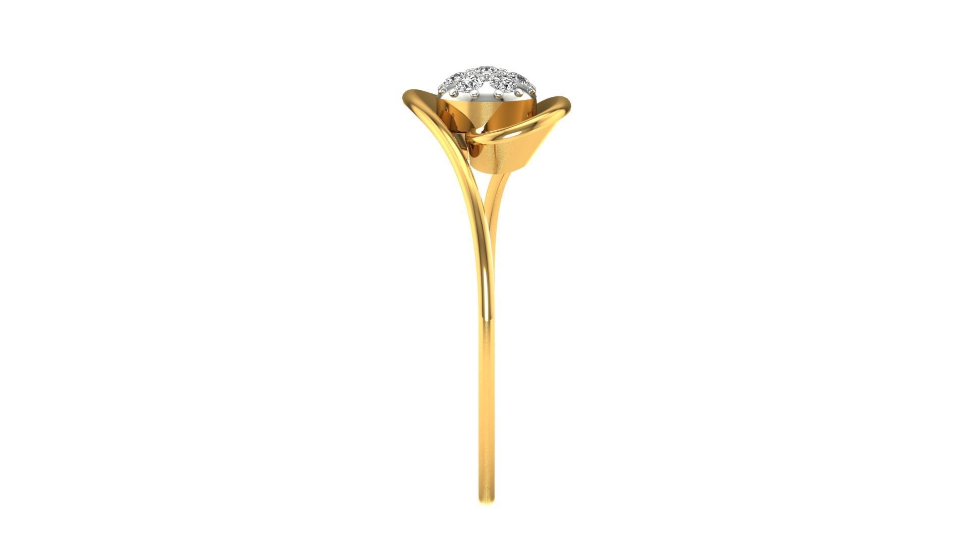 Ring-149 diamond ring in rose gold 3D print model_17