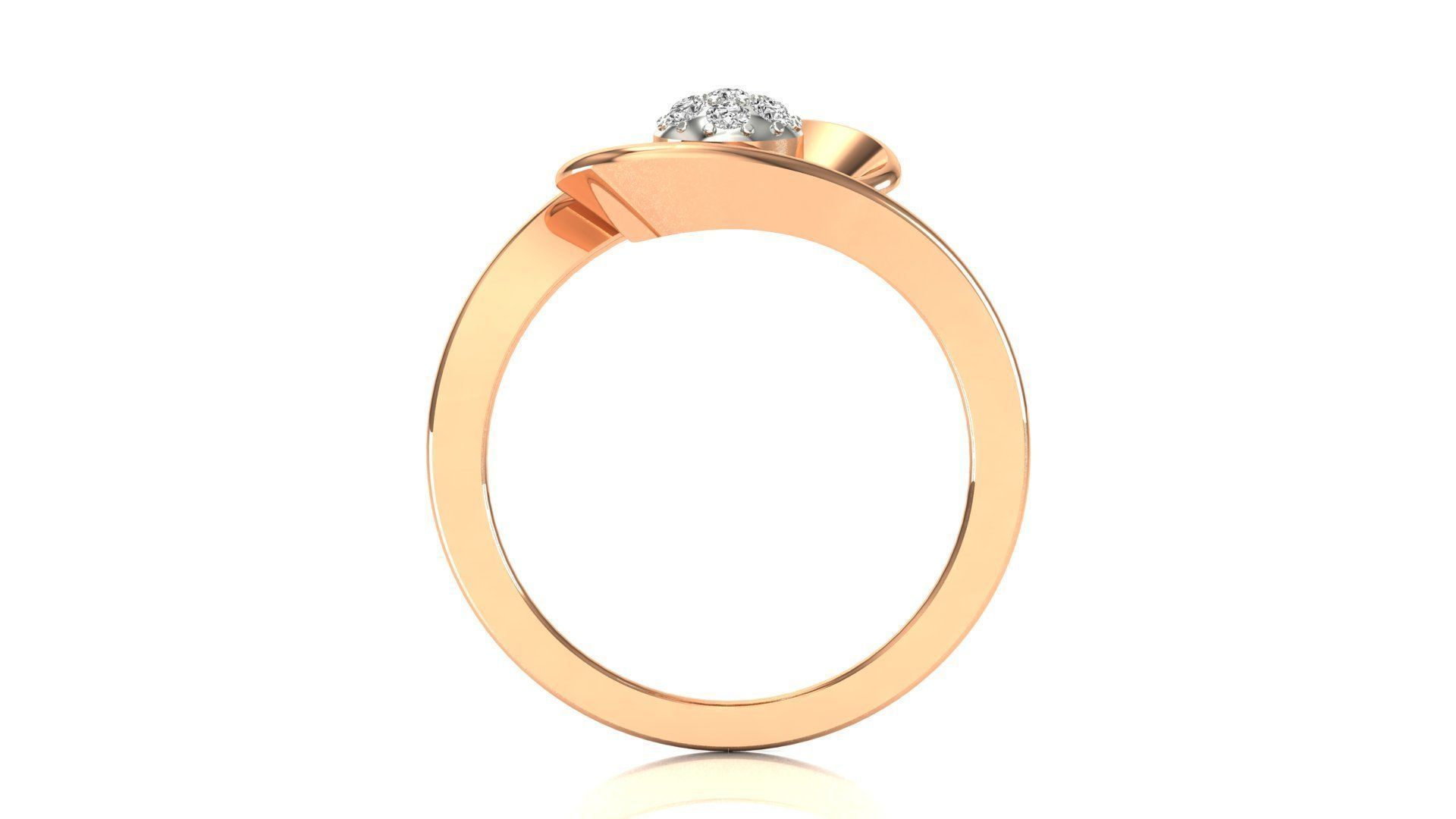 Ring-149 diamond ring in rose gold 3D print model_6