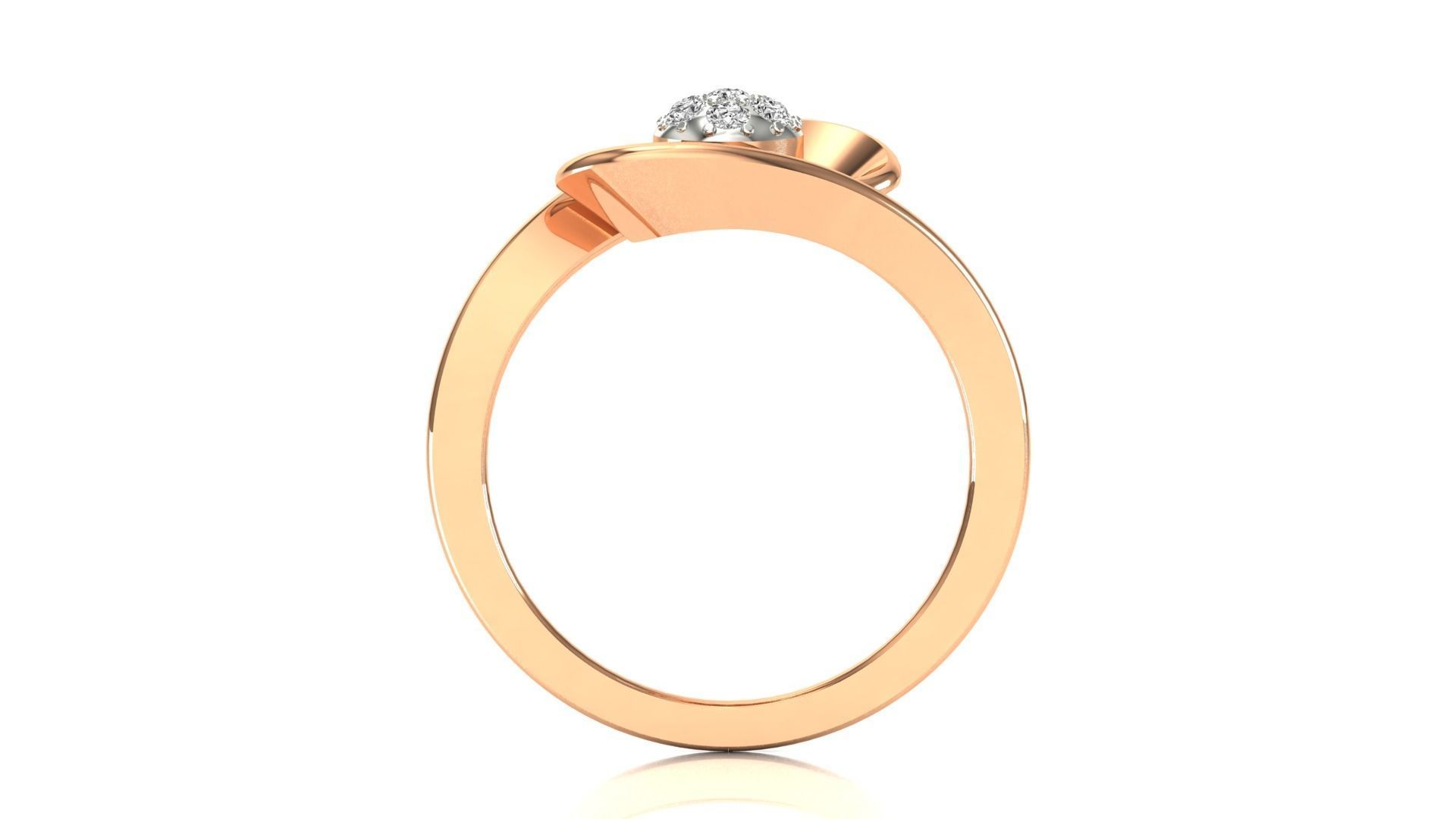 Ring-149 diamond ring in rose gold 3D print model_7