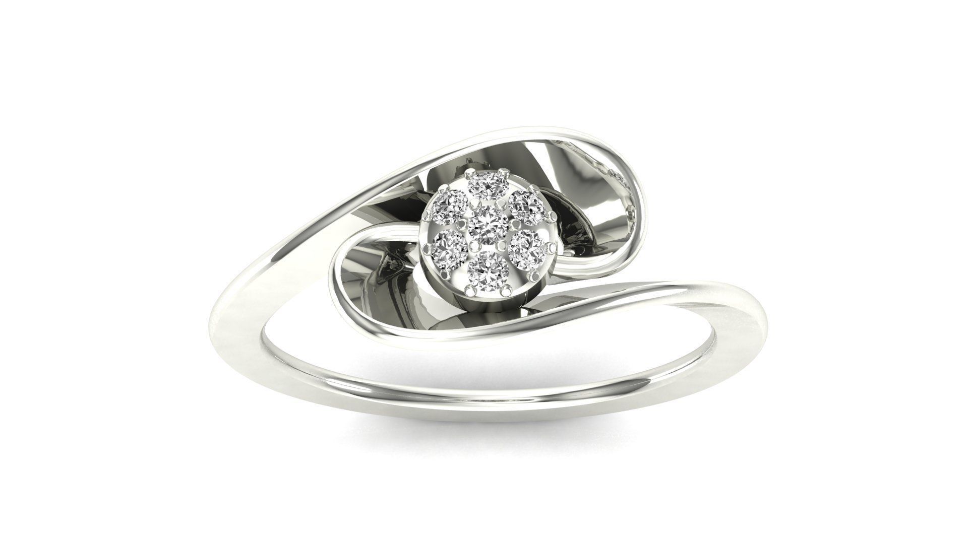 Ring-149 diamond ring in rose gold 3D print model_20