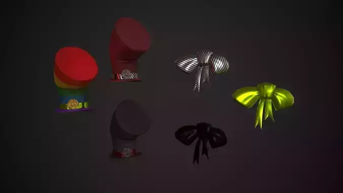 Stylized Bow Tie and Hat Variations