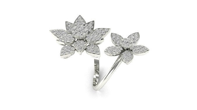 Ring-141 lotus flower ring 3D print model
