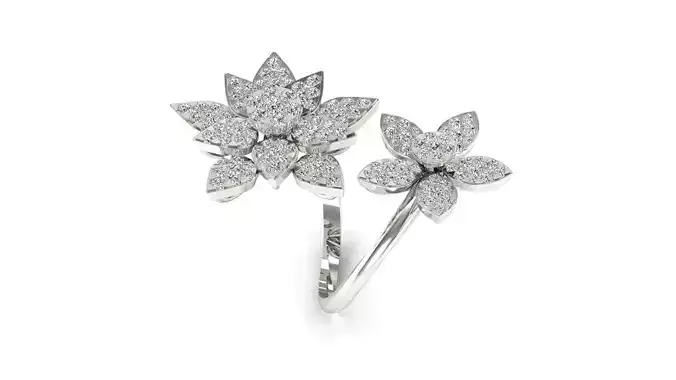 Ring-141 lotus flower ring 3D print model