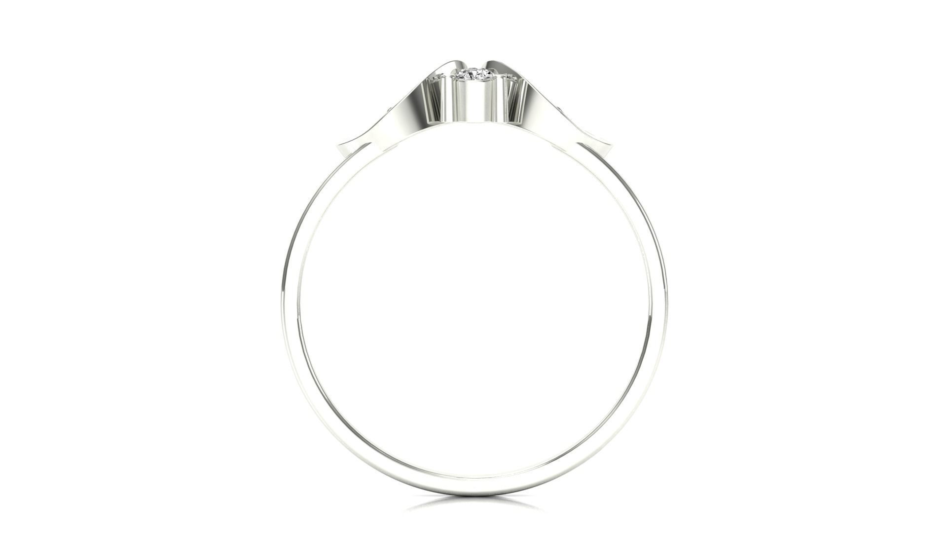 Ring-135 heart shaped diamond ring in rose gold 3D print model_9