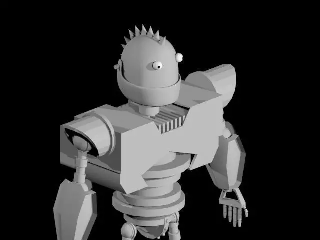 simple robot  Low-poly 3D model_0