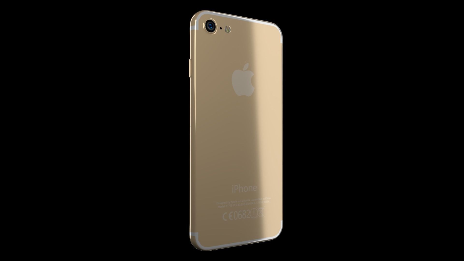 Iphone 7 gold mockup 3D model_2