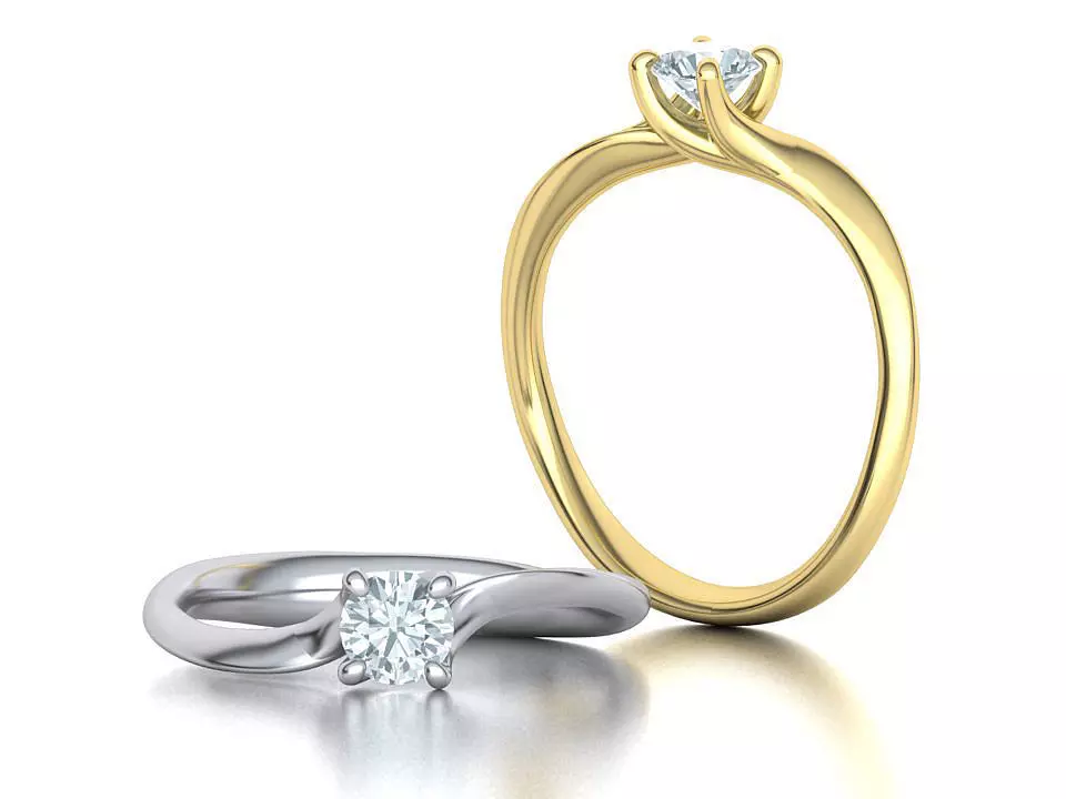 Paradise Solitaire ring Own design 3dmodel 3D print model_0