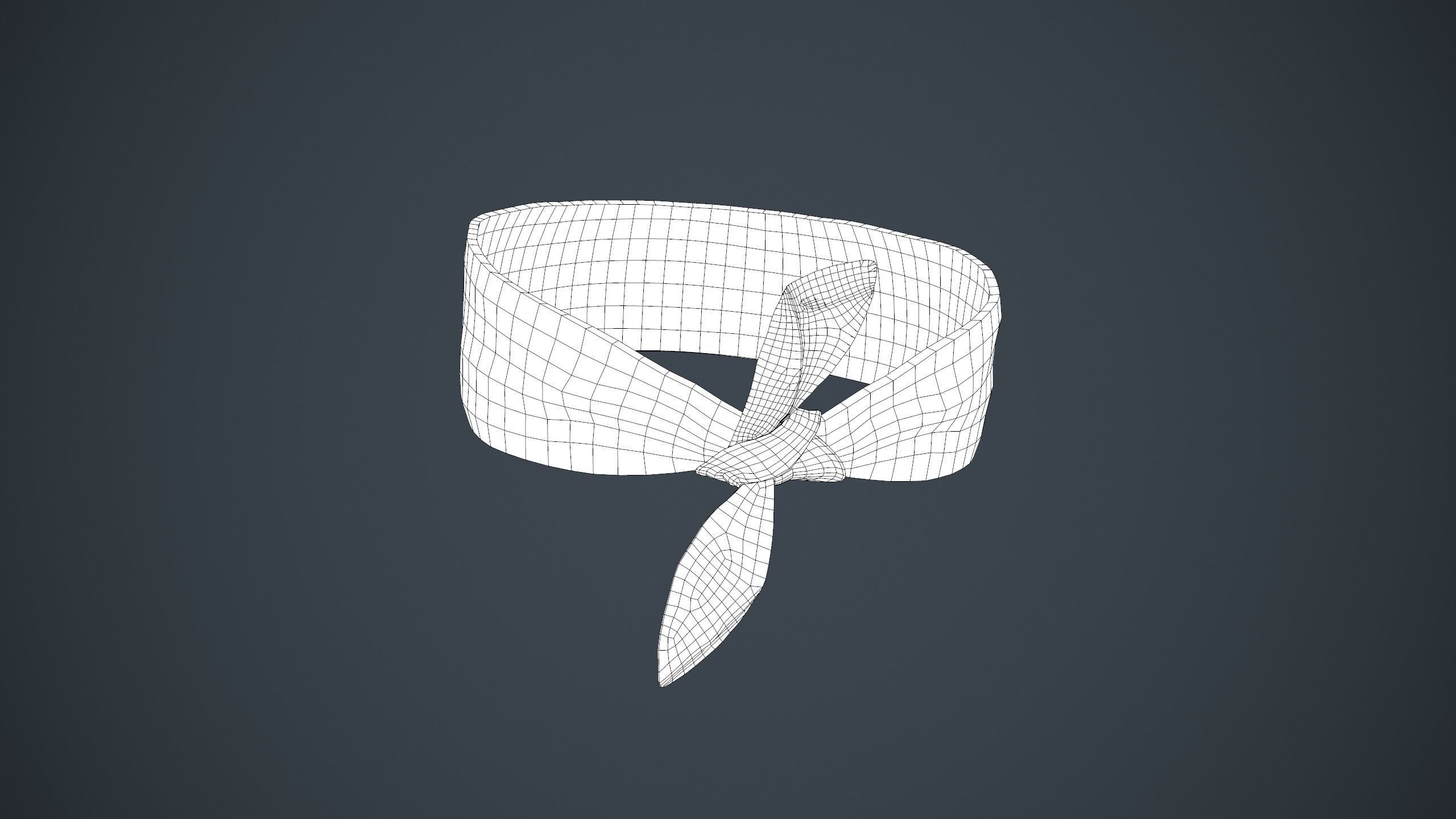 Black Bandana Low-poly 3D model_12