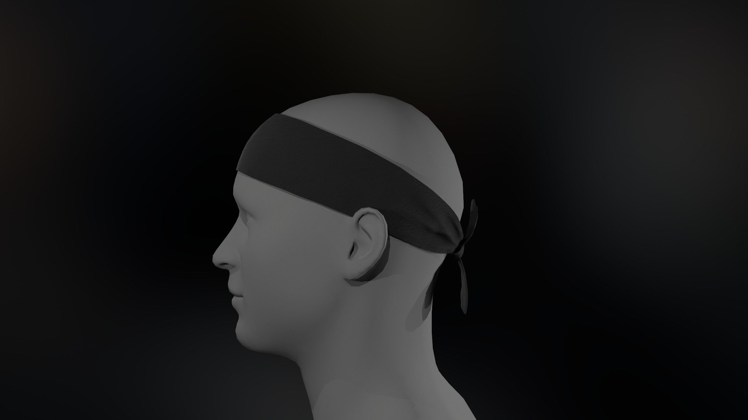 Black Bandana Low-poly 3D model_11