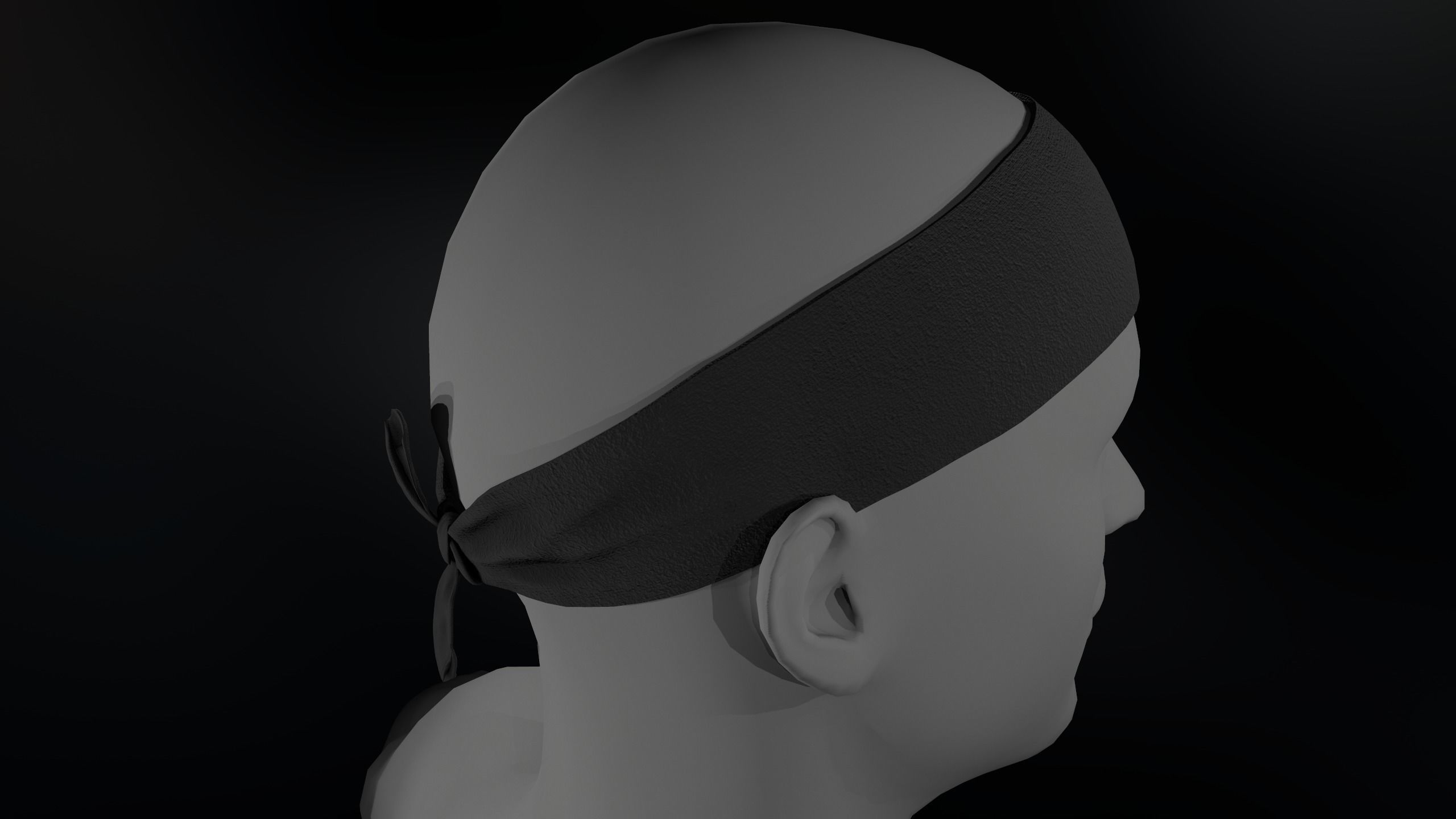 Black Bandana Low-poly 3D model_10