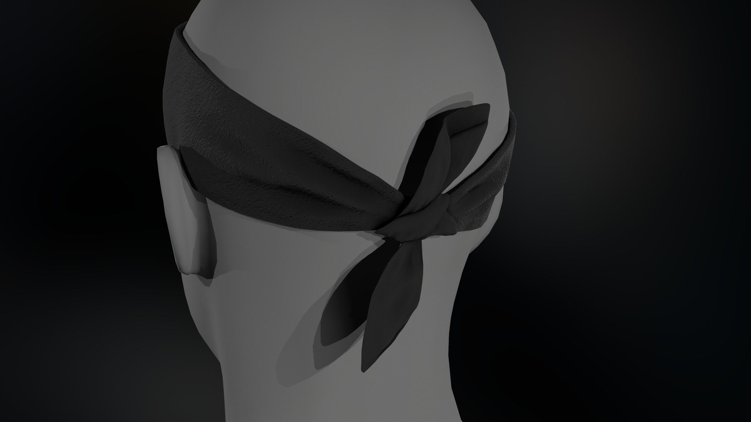 Black Bandana Low-poly 3D model_9