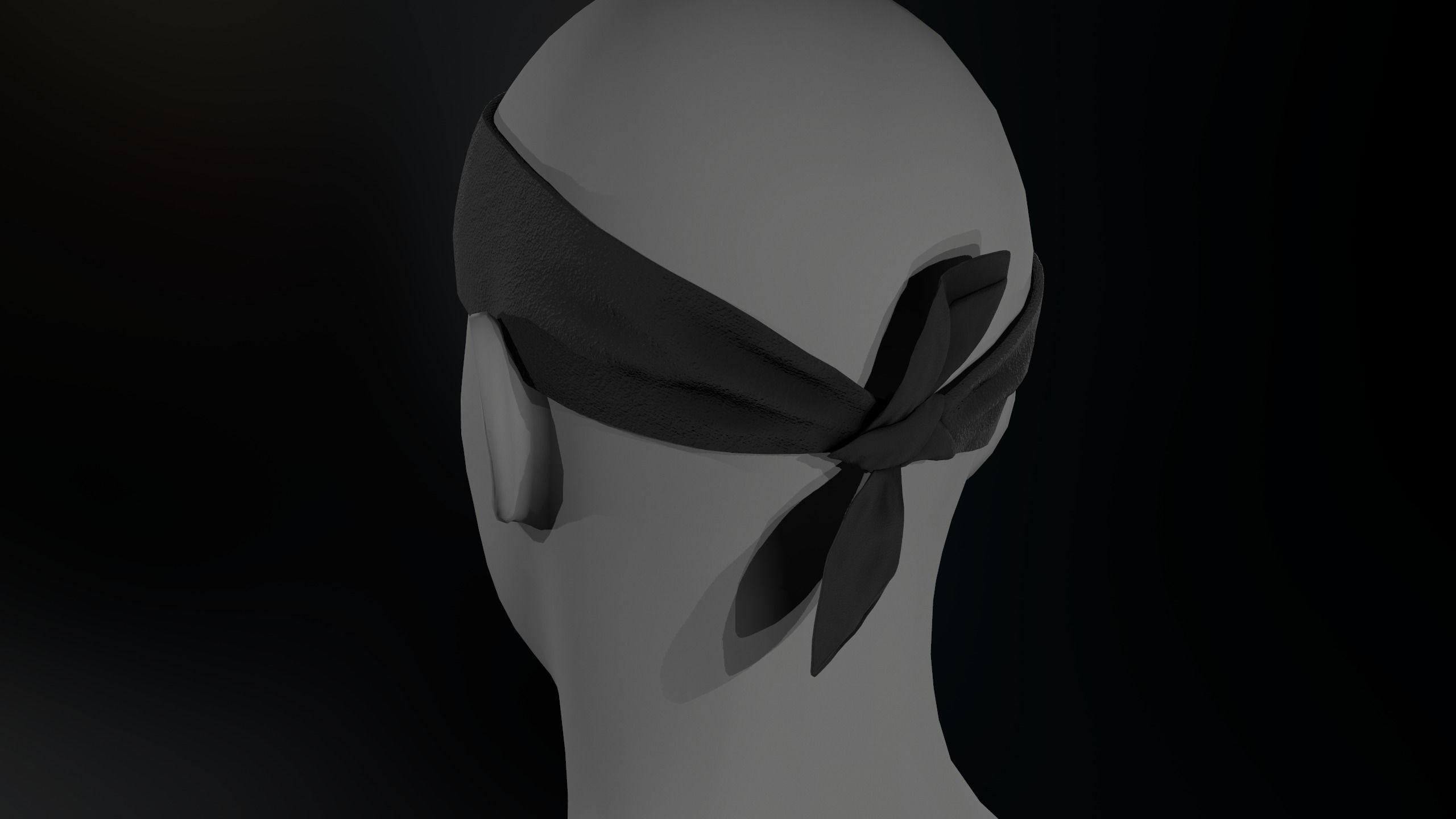 Black Bandana Low-poly 3D model_7